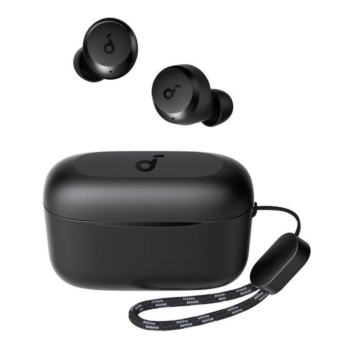 Soundcore A20i front packaging showing product benefits and compact design