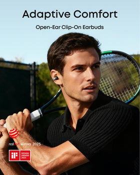 Soundcore AeroClip clip-on design securely fits with flexible adjustment.