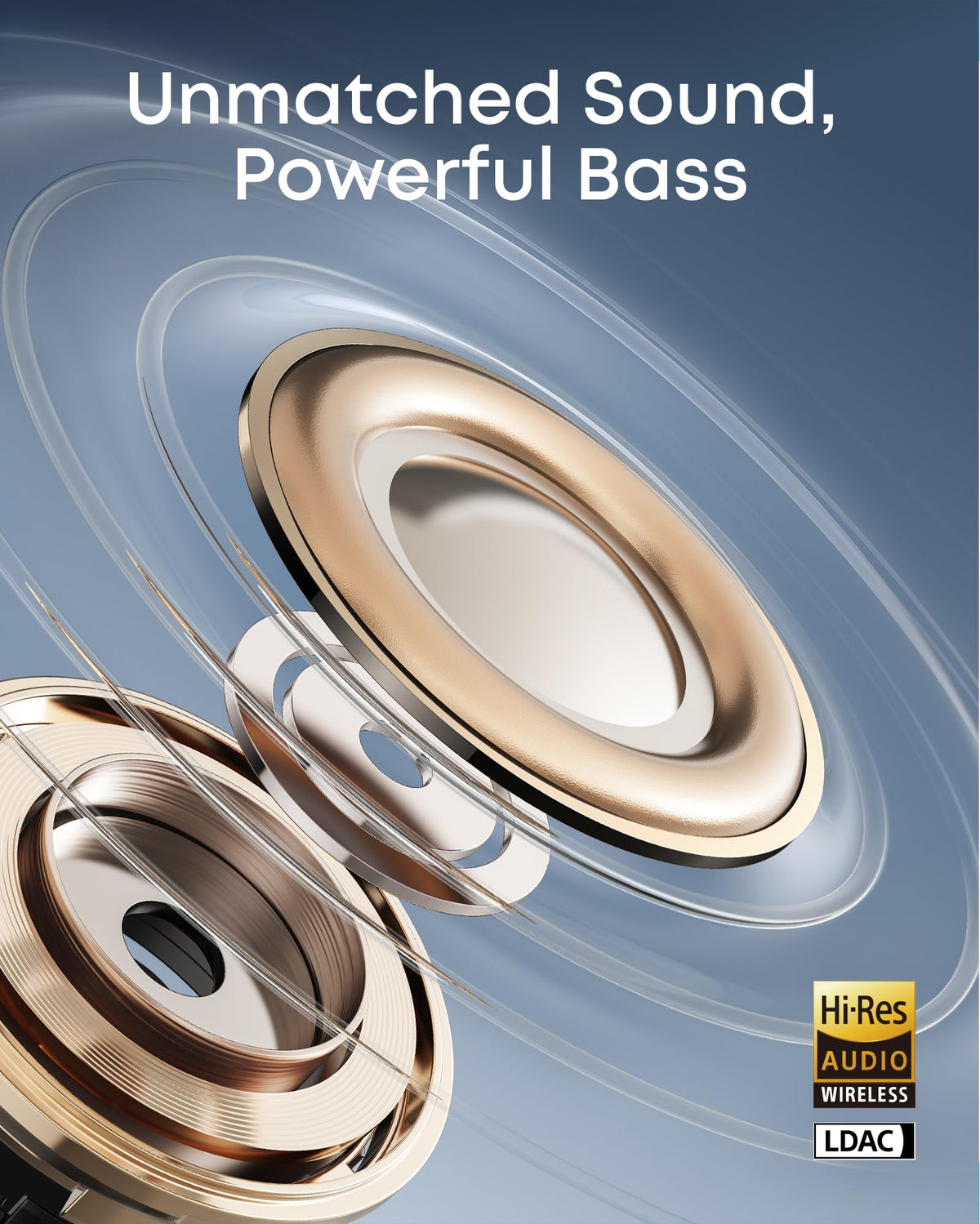 Soundcore AeroClip Hi-Res audio improves your listening experience.