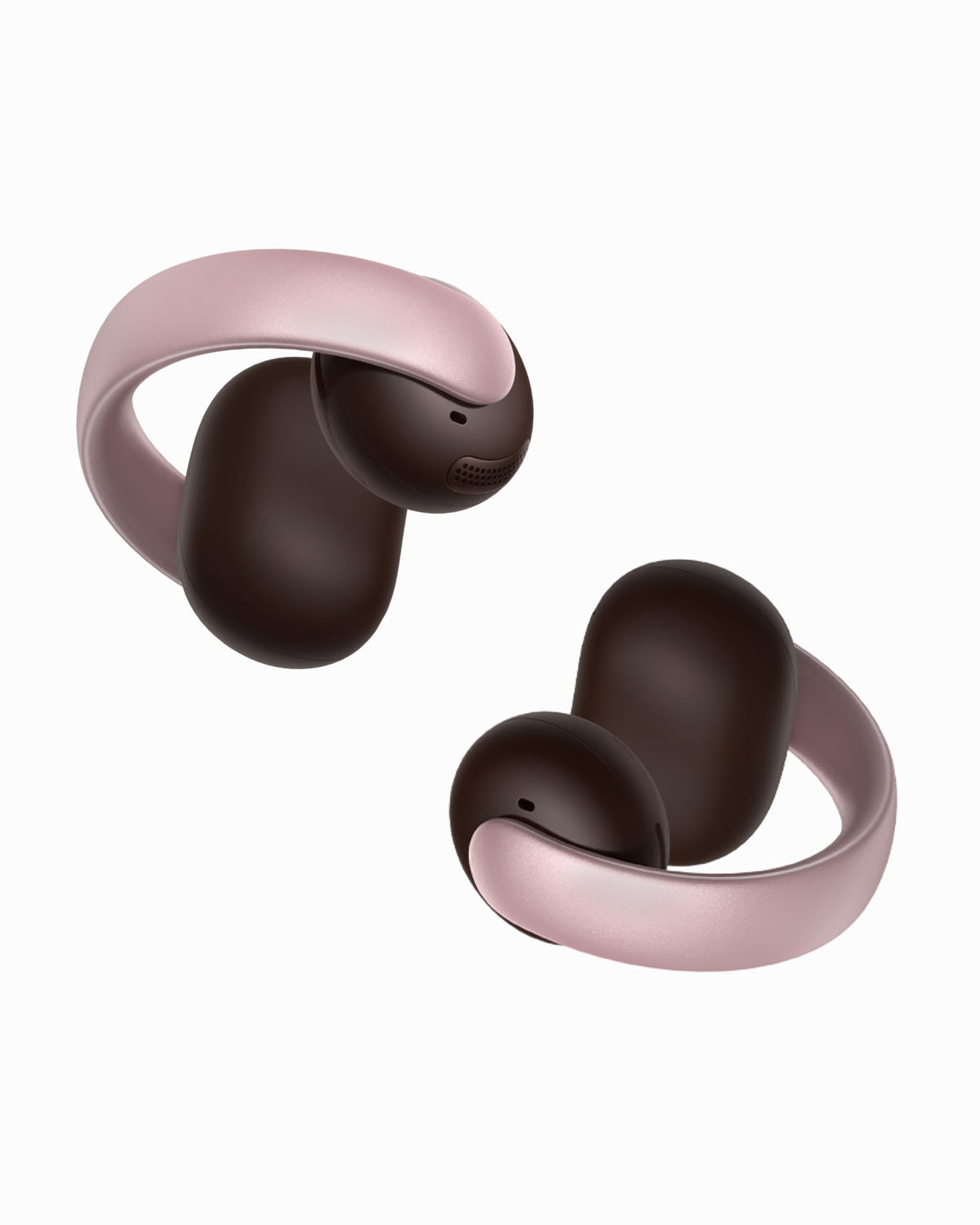 Soundcore AeroClip open-ear buds demonstrate comfortable open-ear listening.