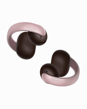 Soundcore AeroClip open-ear buds demonstrate comfortable open-ear listening.