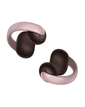 Soundcore AeroClip open-ear design resting on the ears for comfortable all-day wear.
