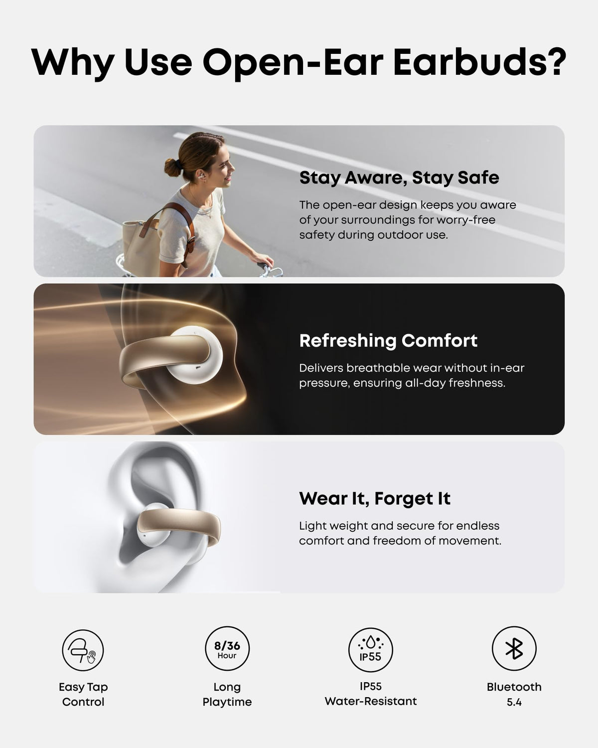 Soundcore AeroClip clear calls even on busy streets.