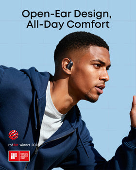 Soundcore AeroFit 2 adjustable ear hooks for a secure, personalized fit.