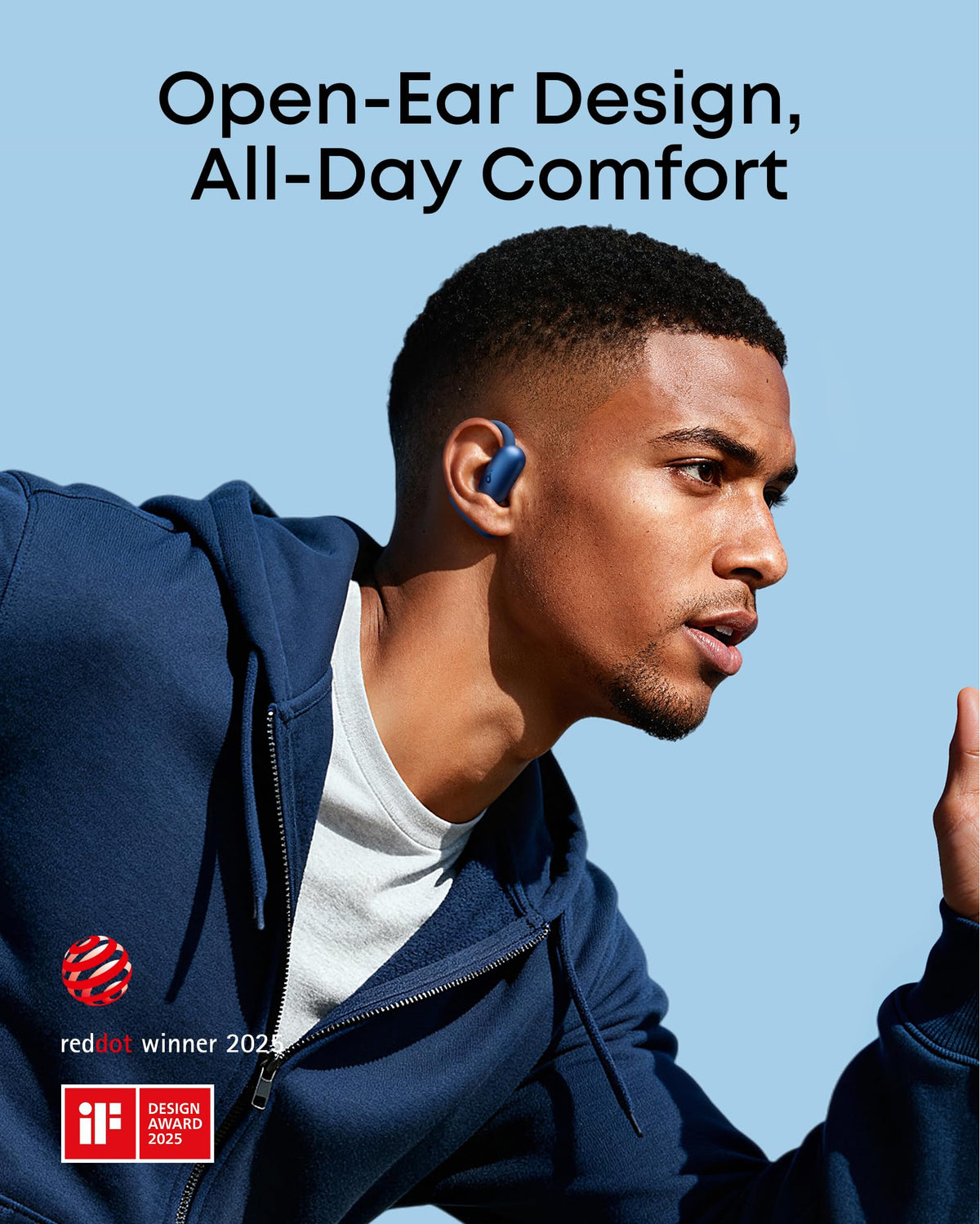 Soundcore AeroFit 2 adjustable ear hooks provide a secure fit for many ear shapes.