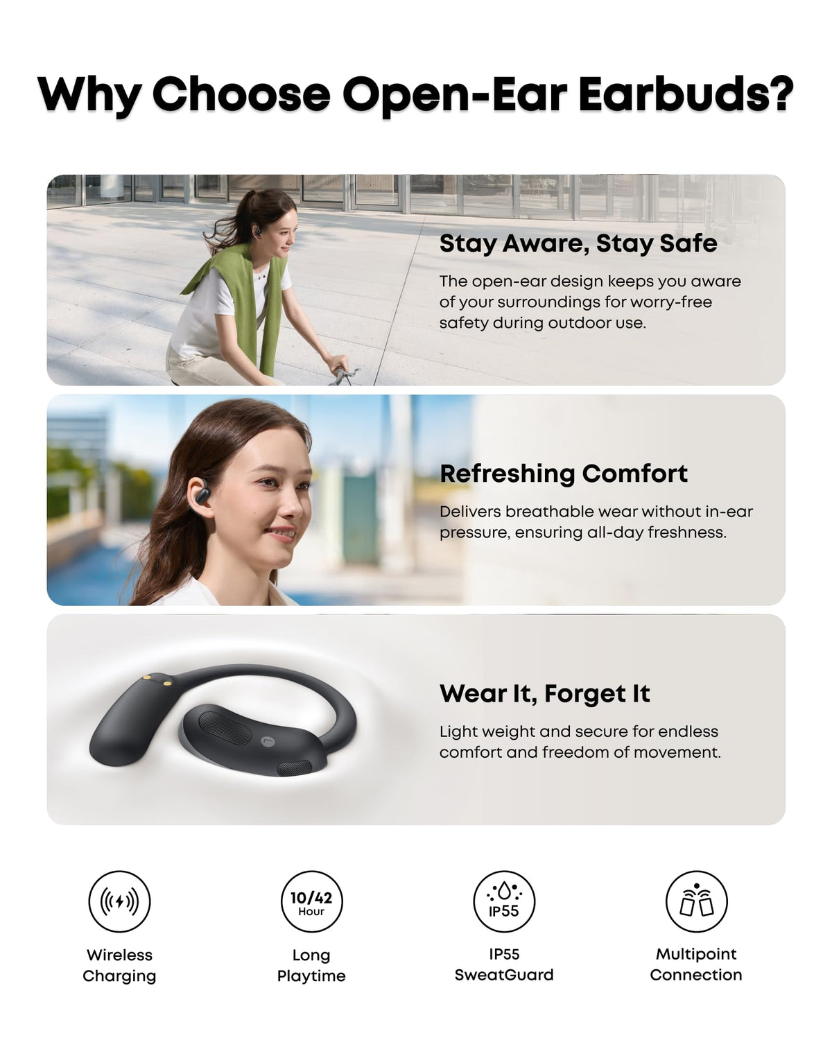 Soundcore AeroFit 2 AI Clear Calls reduce background noise.