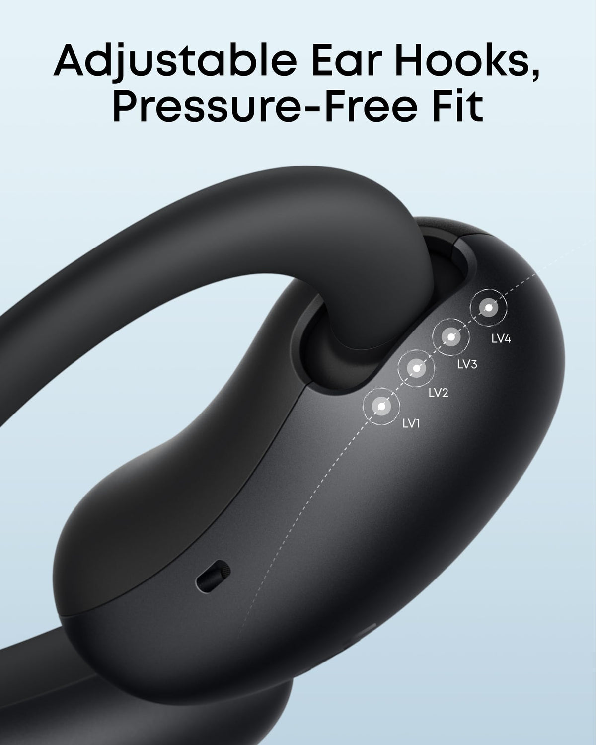 Soundcore AeroFit 2 directional audio with low leakage for private listening.
