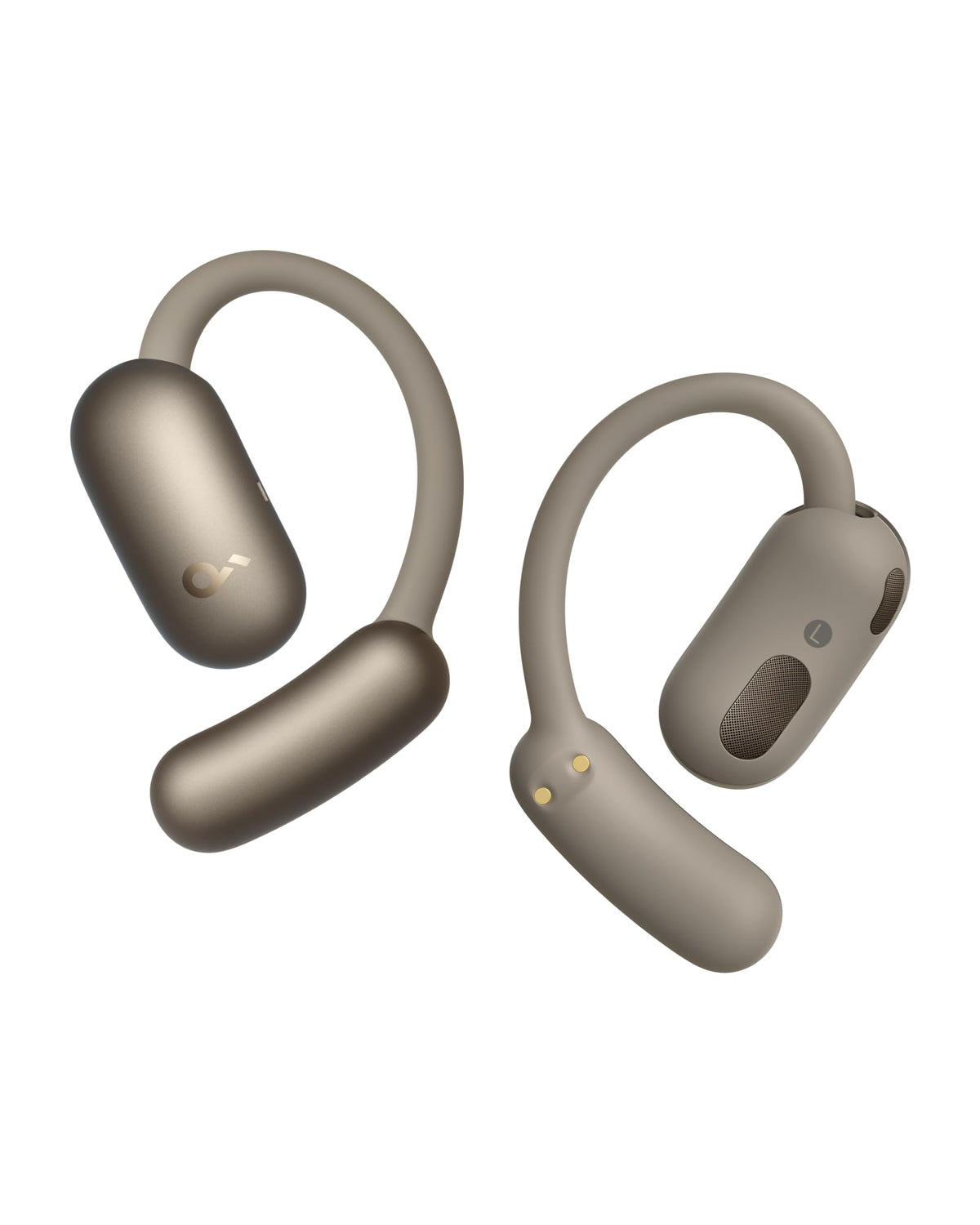 soundcore AeroFit 2 front view showing earbuds and case, easy pairing benefit
