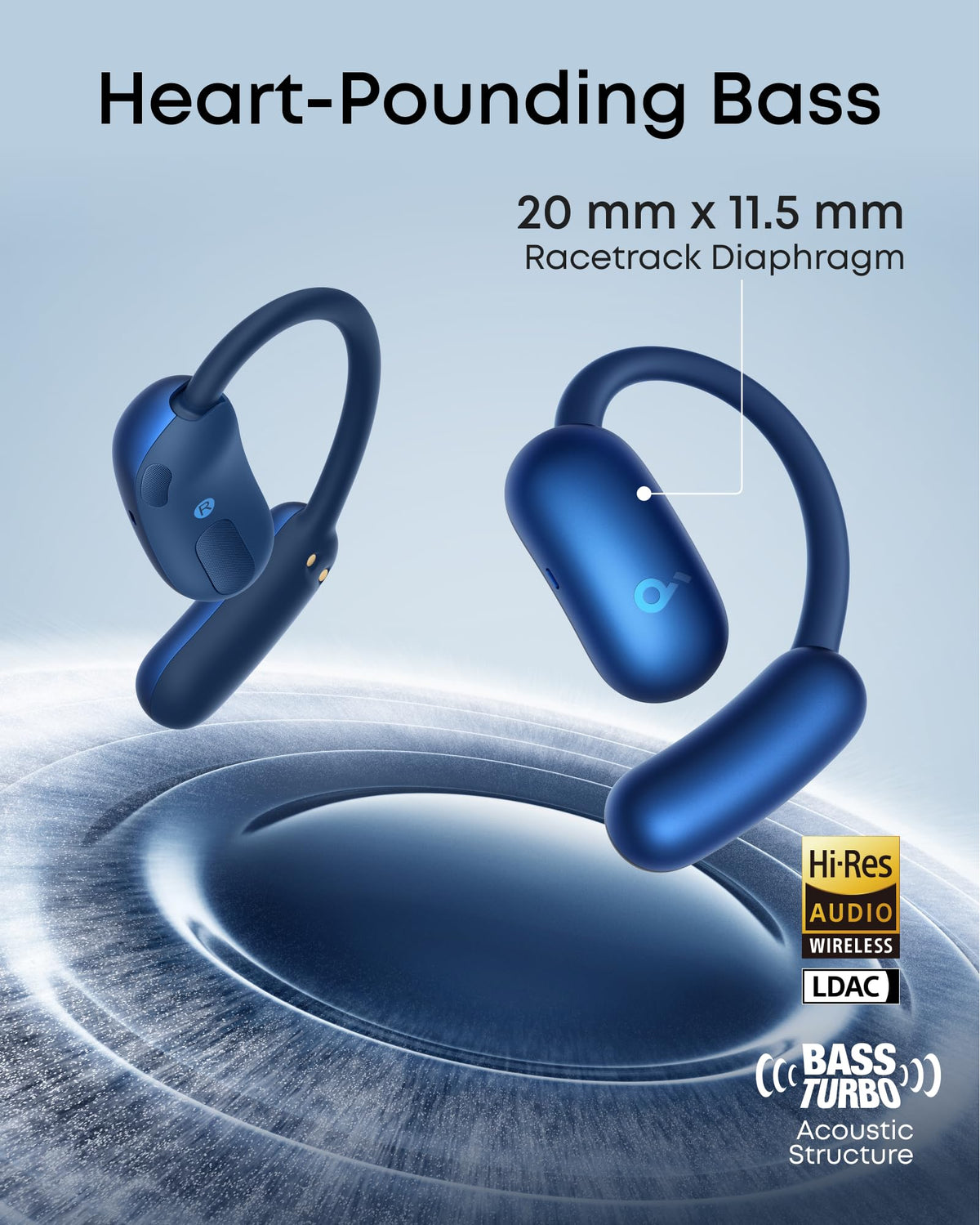 Soundcore AeroFit 2 Hi-Res capable audio via LDAC and Bluetooth 5.4.