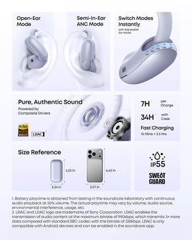 Soundcore AeroFit 2 Pro 4-mic AI Clear Calls for crisper conversations.