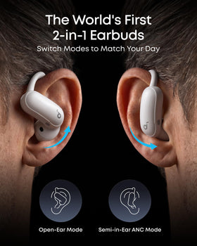 Soundcore AeroFit 2 Pro ANC mode for focused work in noisy environments.