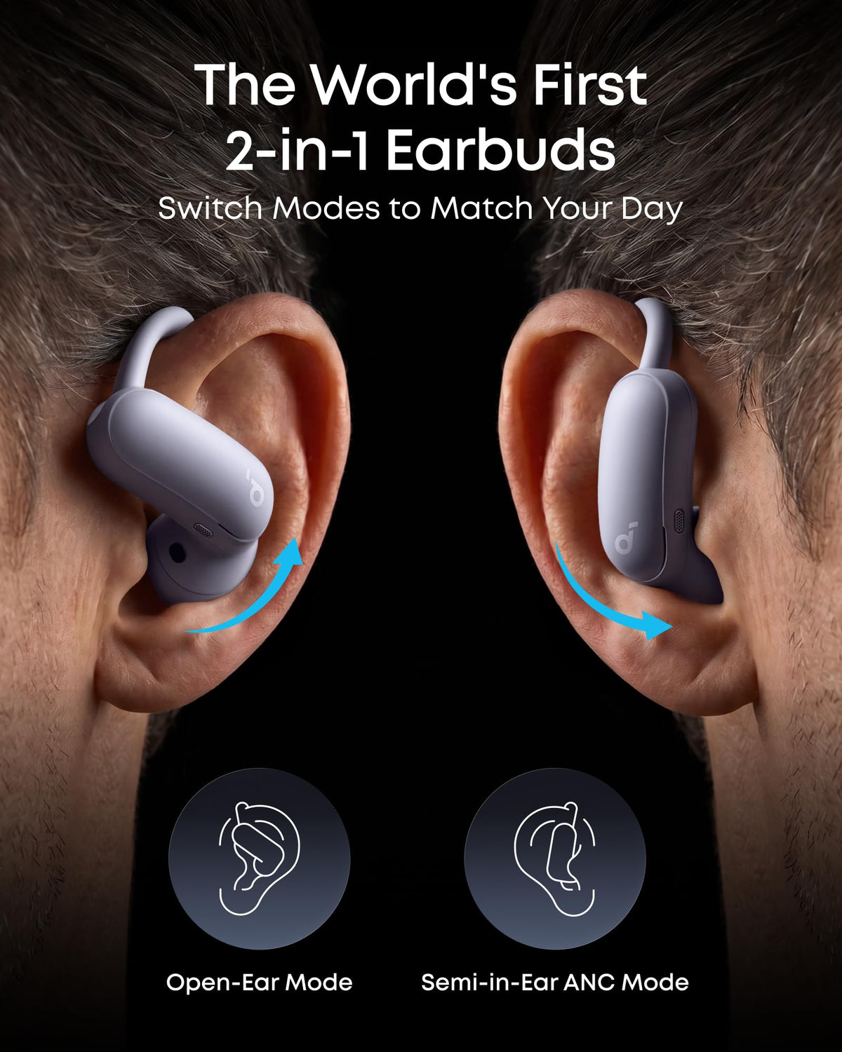 Soundcore AeroFit 2 Pro ANC mode for clearer calls in noisy places.