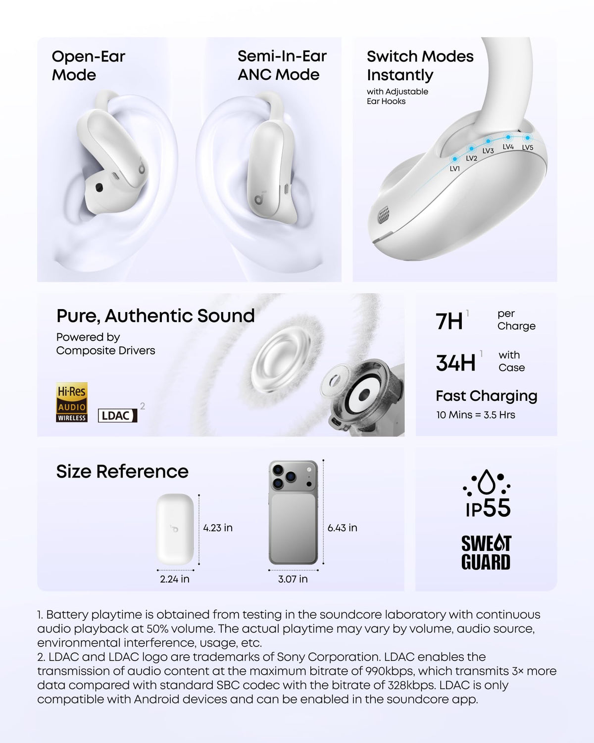 Soundcore AeroFit 2 Pro easy drop-in charging case design.