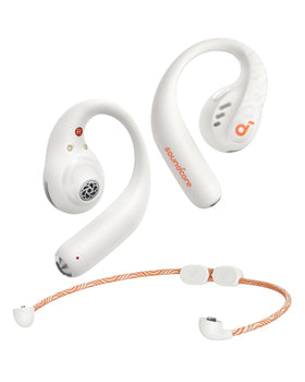 Soundcore AeroFit Pro front view showing sleek open-ear design and comfort