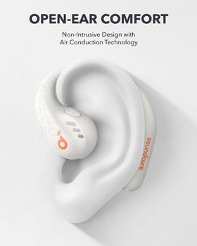 Soundcore AeroFit Pro worn by runner showing situational awareness and comfort