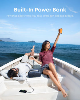 Soundcore Boom 2 portable design ideal for camping, beach days, and backyard gatherings.