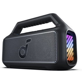 Soundcore Boom 2 front view, rugged design for portable outdoor listening.