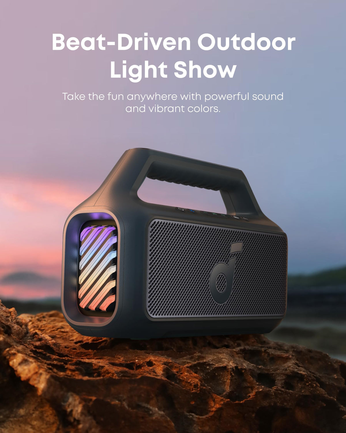 Soundcore Boom 2 USB-C charging supports quick top-ups during trips.