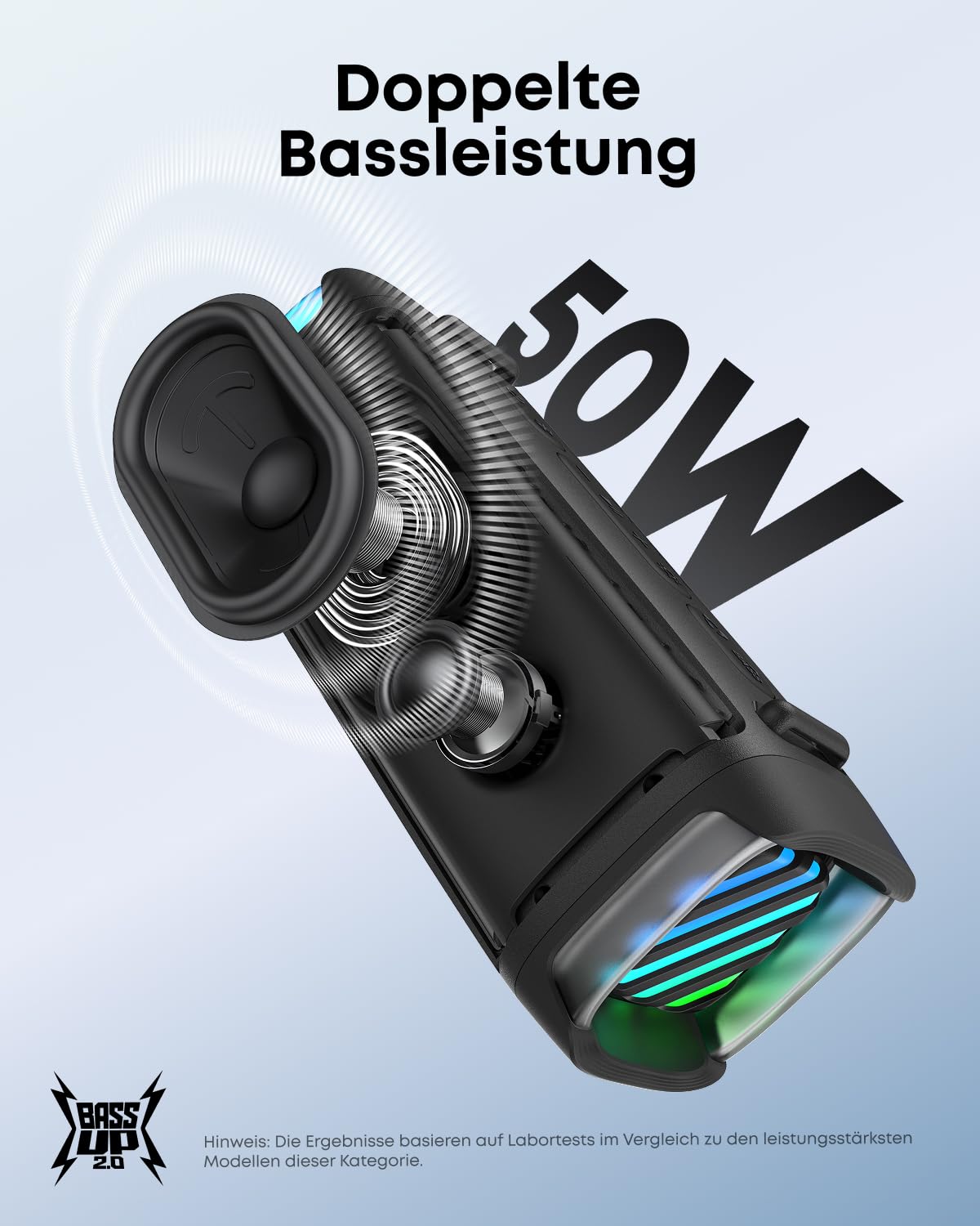 Boom 3i offers up to 16 hours of playback with app control.
