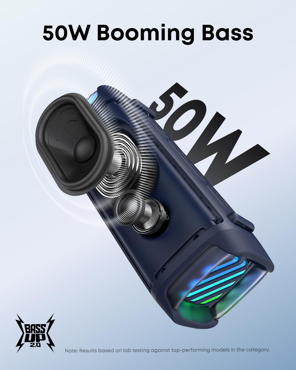 Soundcore Boom 3i fits in a backpack for easy carry.