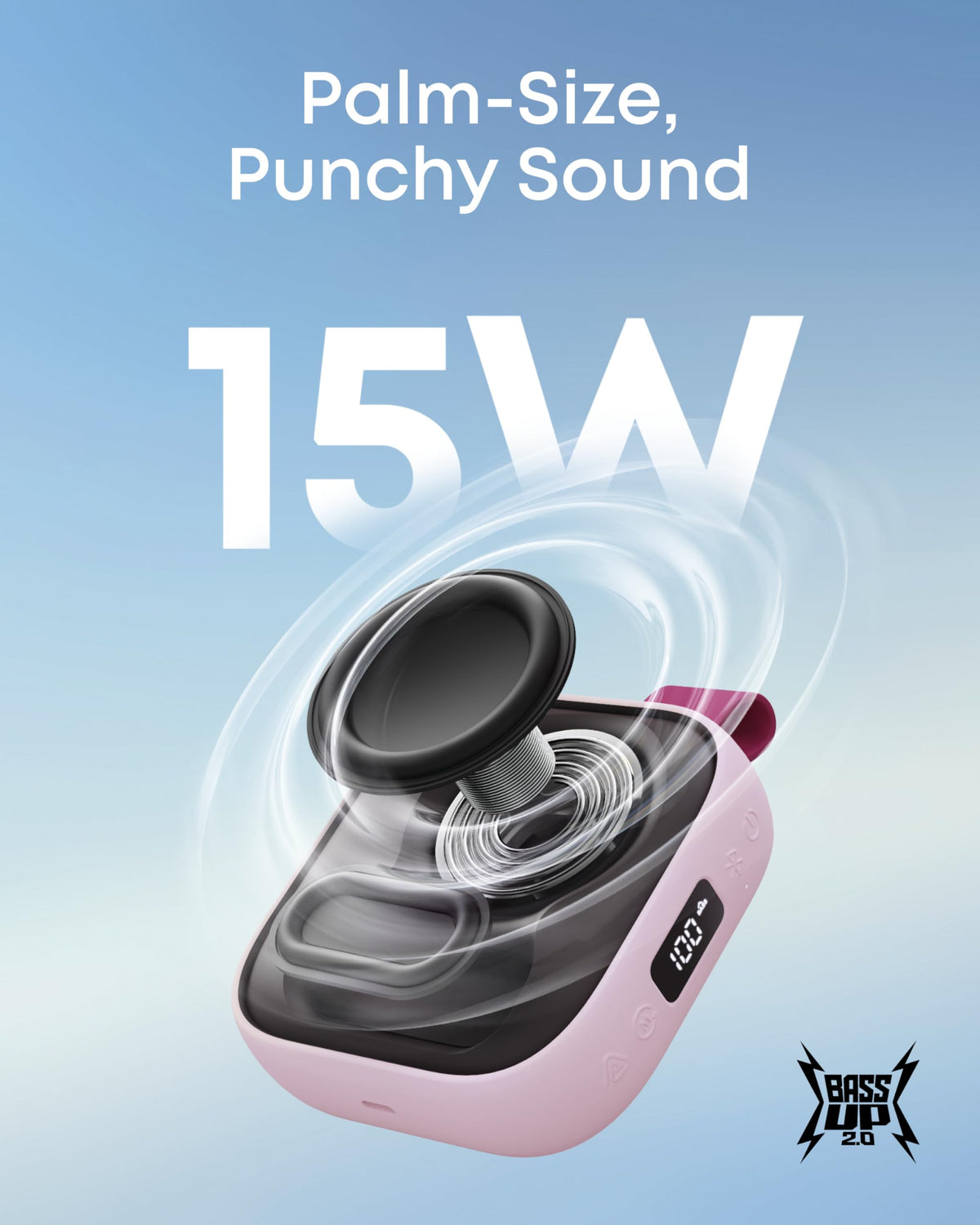 Soundcore Boom Go 3i 24-hour battery display staying aware of remaining playtime.