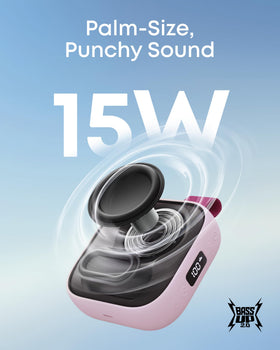 Soundcore Boom Go 3i 24-hour battery display staying aware of remaining playtime.