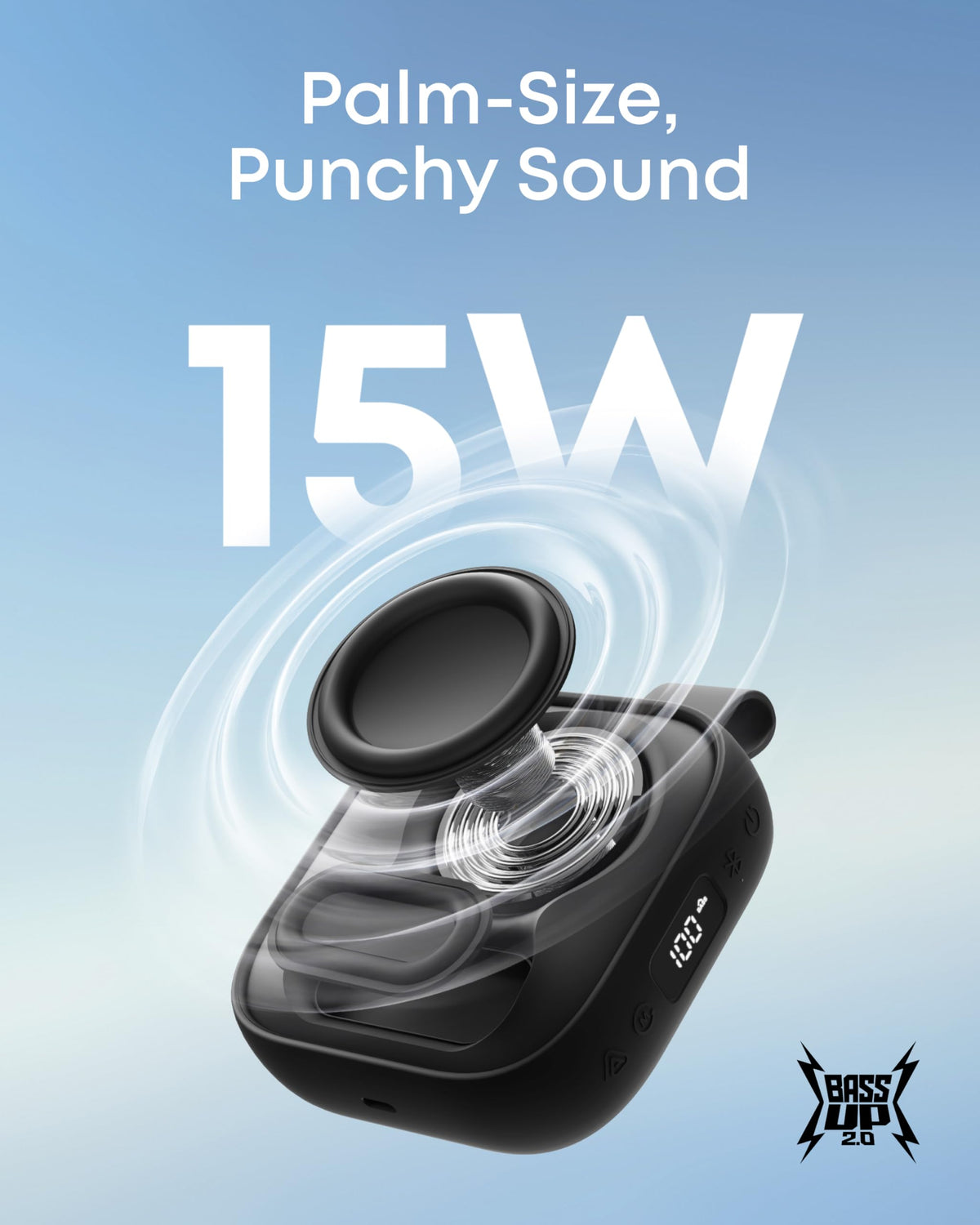 Soundcore Boom Go 3i battery display showing real-time power for planning outings