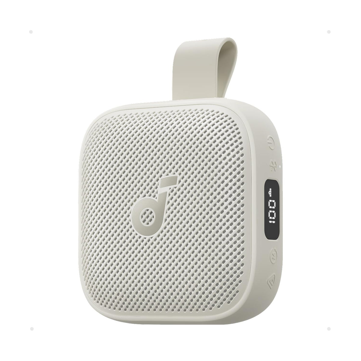 Soundcore Boom Go 3i front view, compact portable design for on-the-go listening.