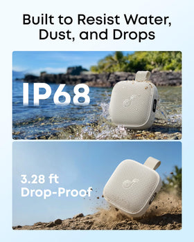 Soundcore Boom Go 3i IP68 rugged seal against water and dust.