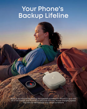Soundcore Boom Go 3i outdoor scene for camping with music.