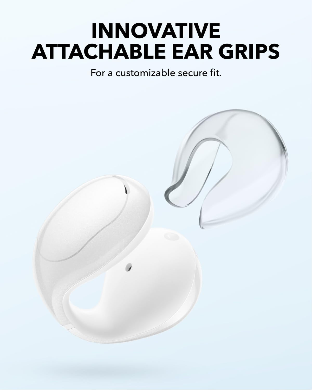 Soundcore C30i attachable ear grip detail for enhanced workout hold