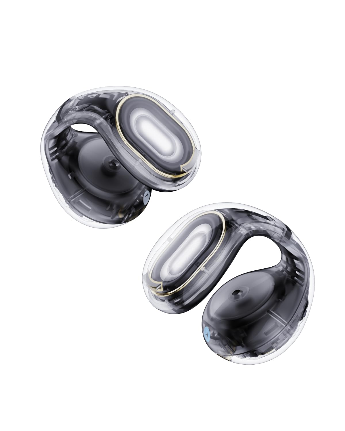 Soundcore C30i open-ear earbuds with clip-on design for secure, all-day listening comfort.