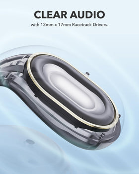 IPX4 water resistance protects Soundcore C30i open-ear earbuds from splashes and sweat.