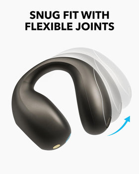 Soundcore C40i attachable ear grip detail for secure workout stability