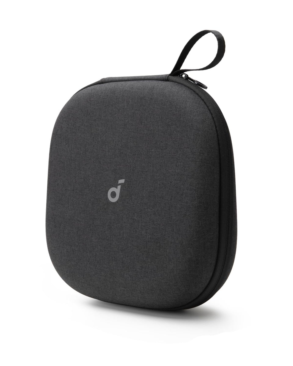 soundcore front view of case showing durable shell and secure zipper for protection