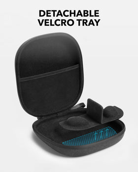 soundcore case placed in backpack demonstrating compact portability advantage