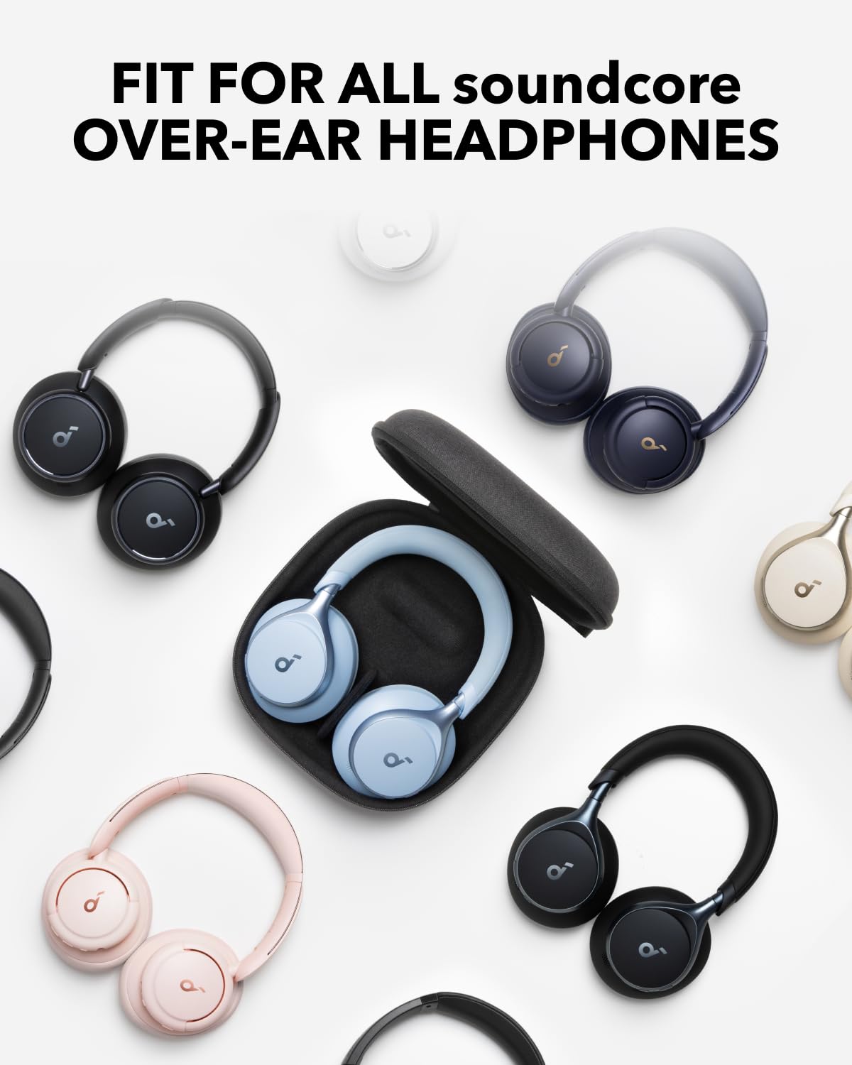 soundcore open case interior with headphones fit and organized storage benefit