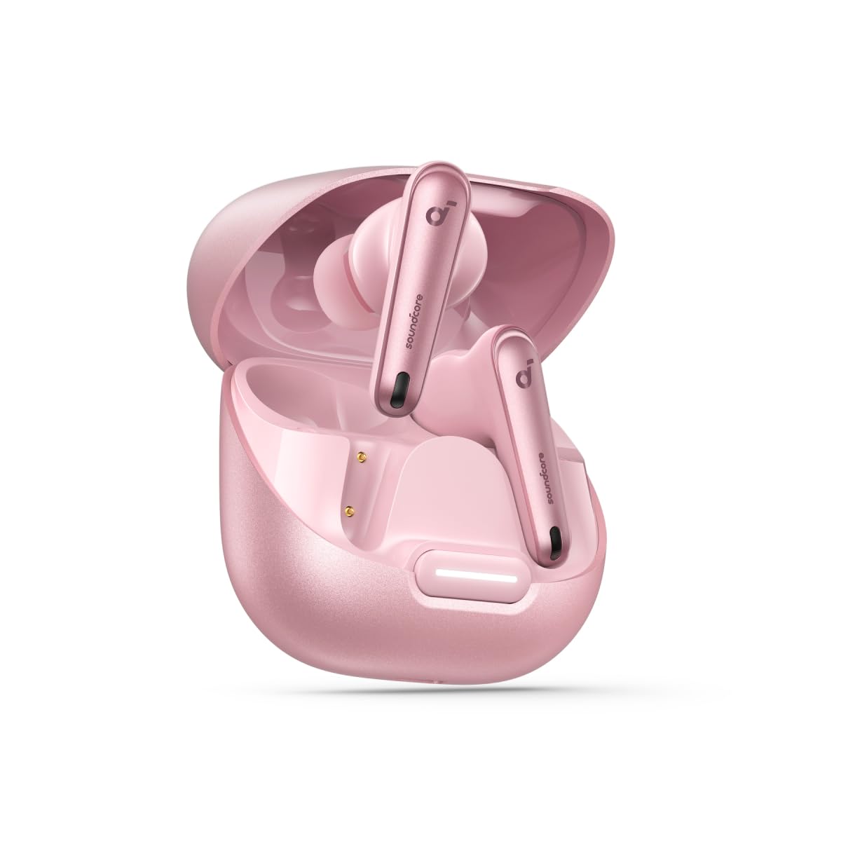 Soundcore Liberty 4 NC earbuds in charging case offering portable power and easy access