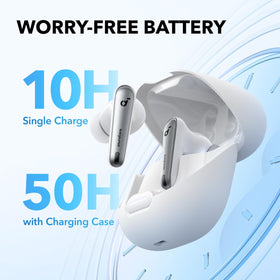 Soundcore Liberty 4 NC earbuds show IPX4 water resistance for rain and workouts.