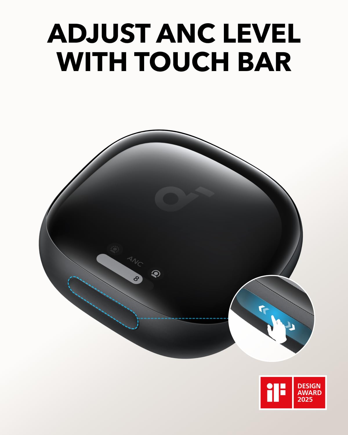 Soundcore Liberty 4 Pro earbuds close-up shows premium design and comfort.