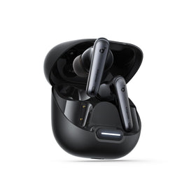 Soundcore Liberty 4 NC earbuds close-up, premium design for focused listening.