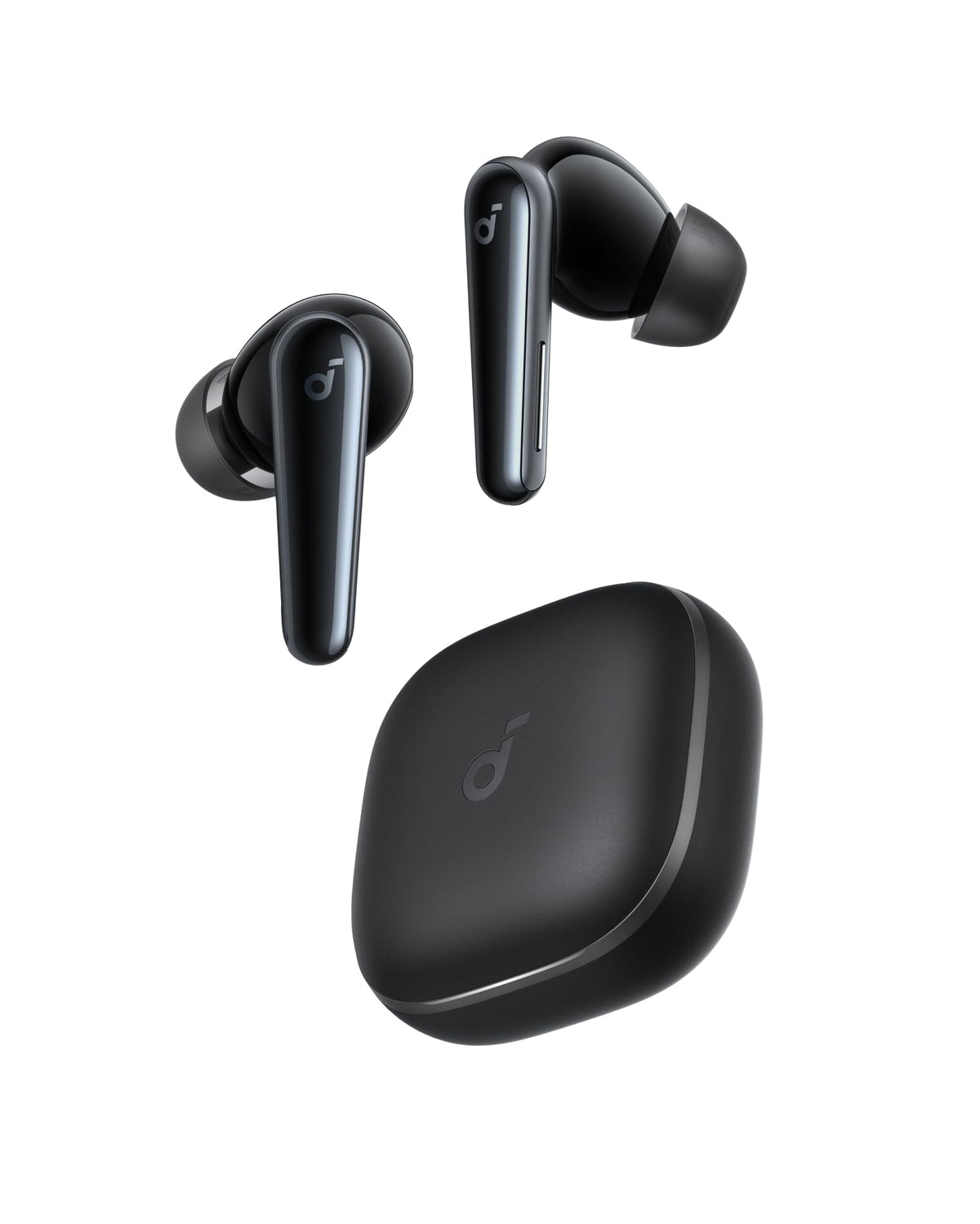 Soundcore Liberty 5 earbuds front view, sleek design ideal for immersive listening on the go