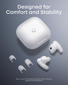 Soundcore Liberty Buds with removable ear fins for a secure, customizable fit