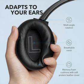 Soundcore Life Q20 with USB-C and AUX cables offering charging and wired options