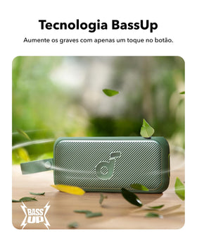 Soundcore Motion 300 green outdoor time, ideal for hiking or campsite listening.