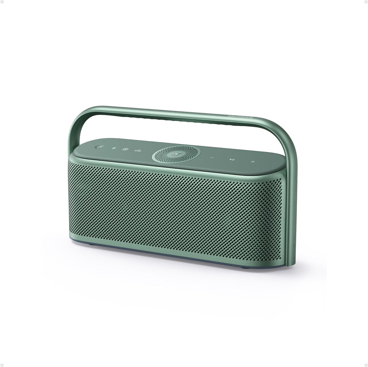 Soundcore Motion X600 front view showing compact design and powerful 50W sound.