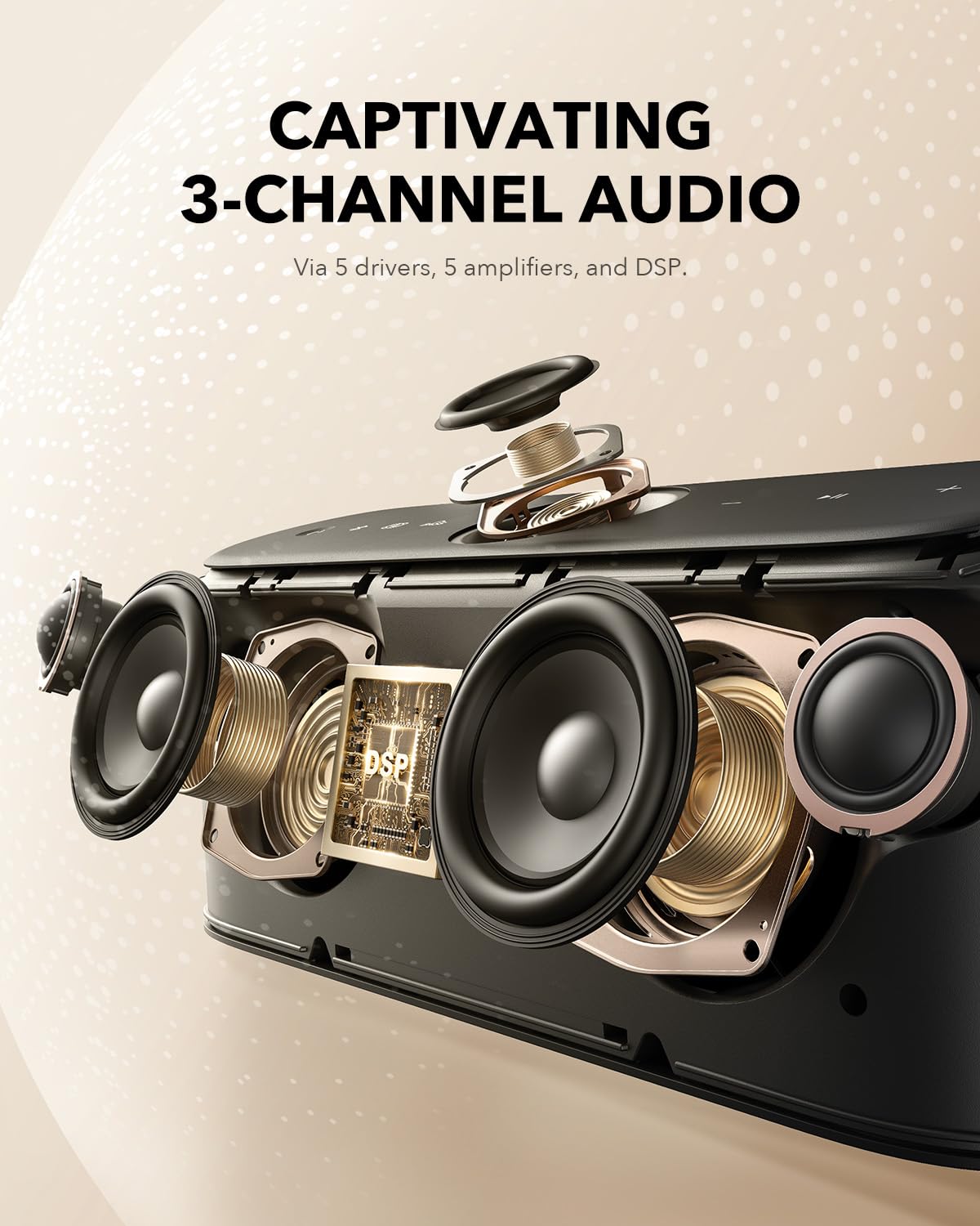 Soundcore Motion X600 IPX7 waterproof protection for use near water.