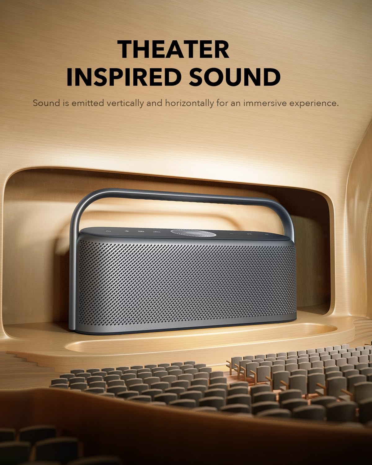 Soundcore Motion X600 portable design lets you listen anywhere.