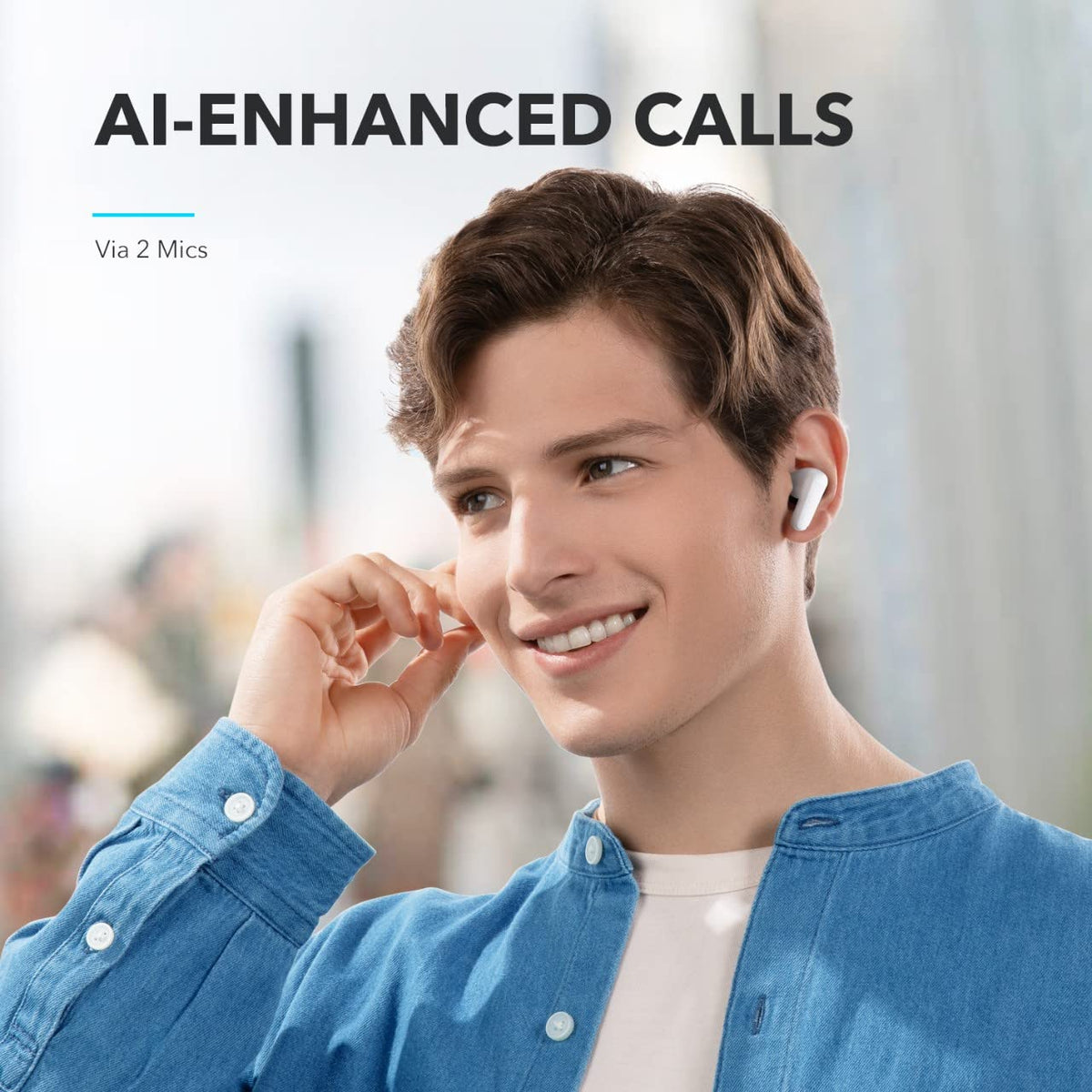 Soundcore P20i uses AI Clear Calls with dual mics for clear conversations