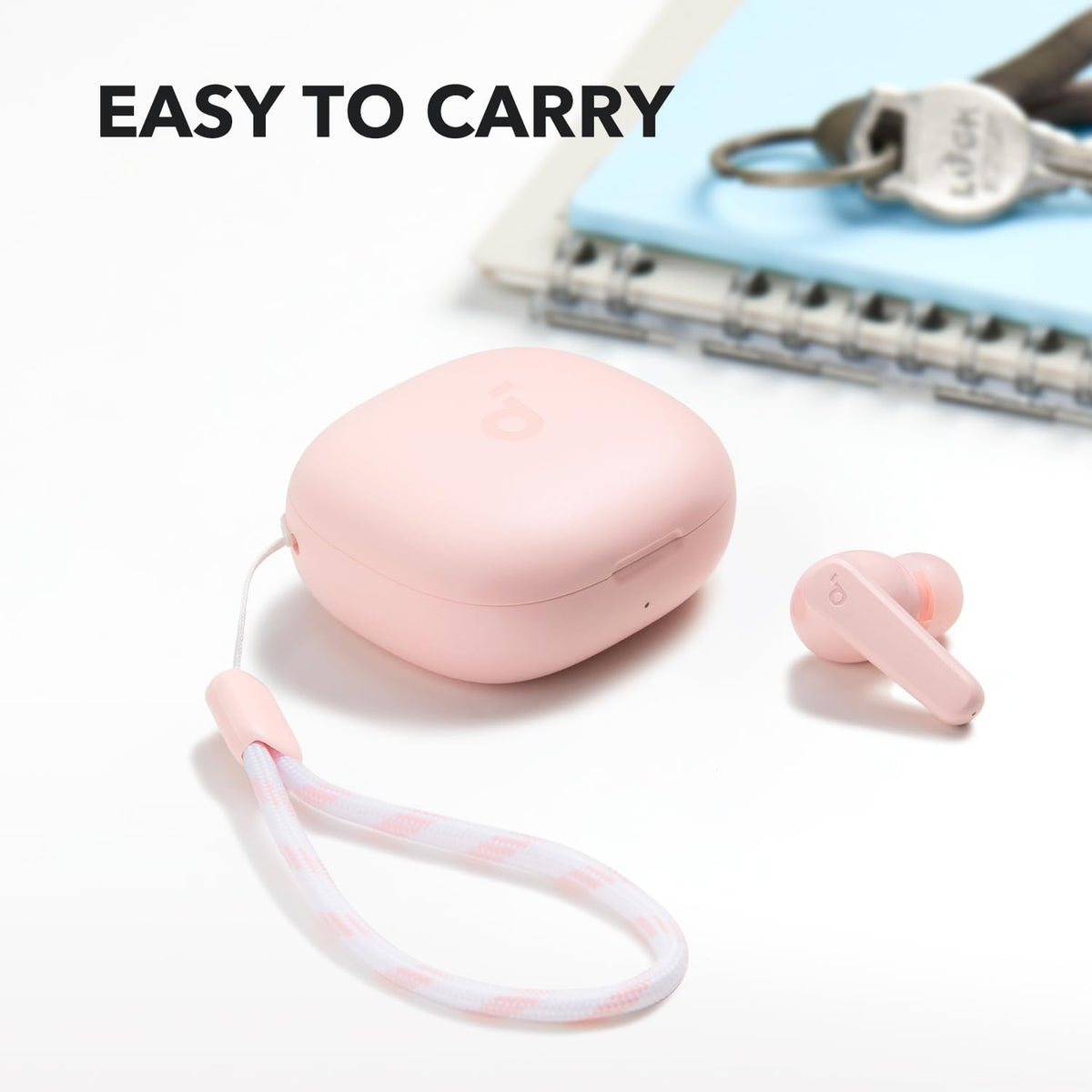 Soundcore P20i worn in ear in lifestyle scene for comfortable fit benefit